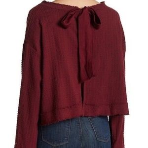 Free People Walking in Hueco Back Tie Blouse